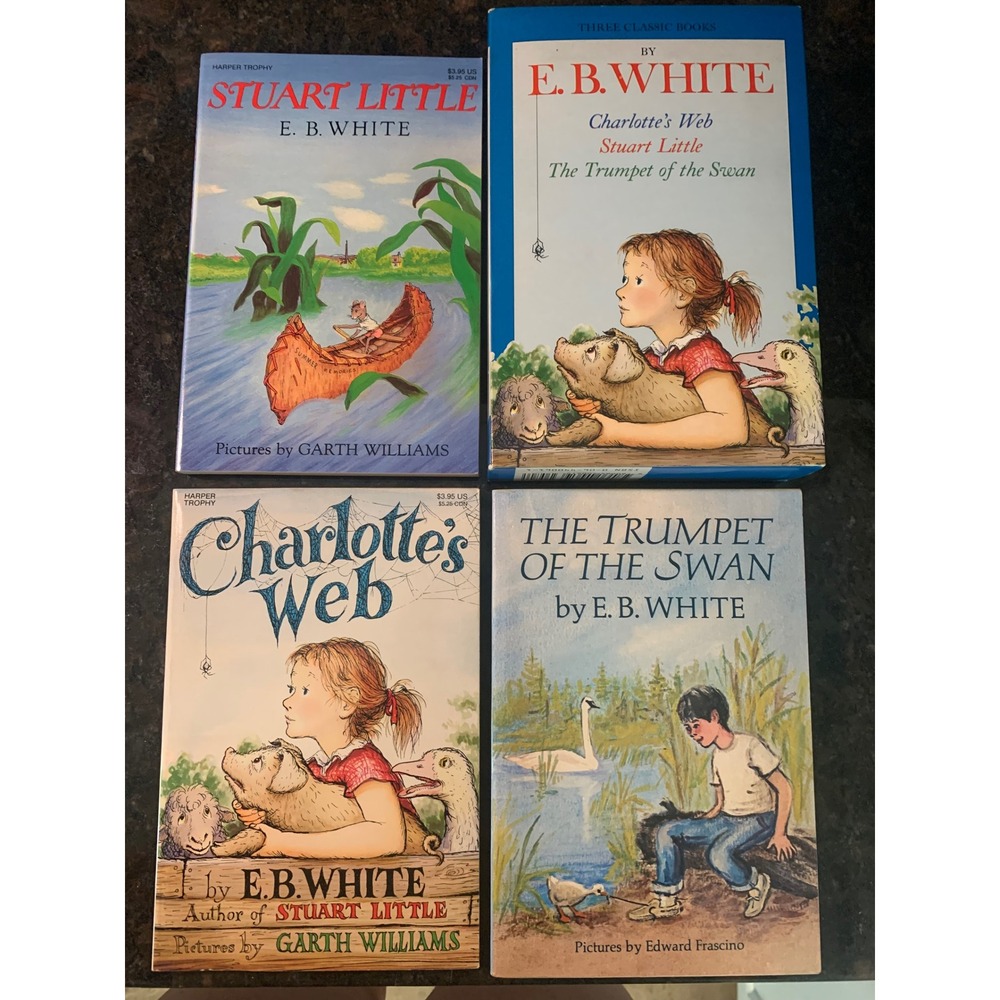 Vintage E.B. White Paperback Box Set & 3 Book Lot Children's Books
